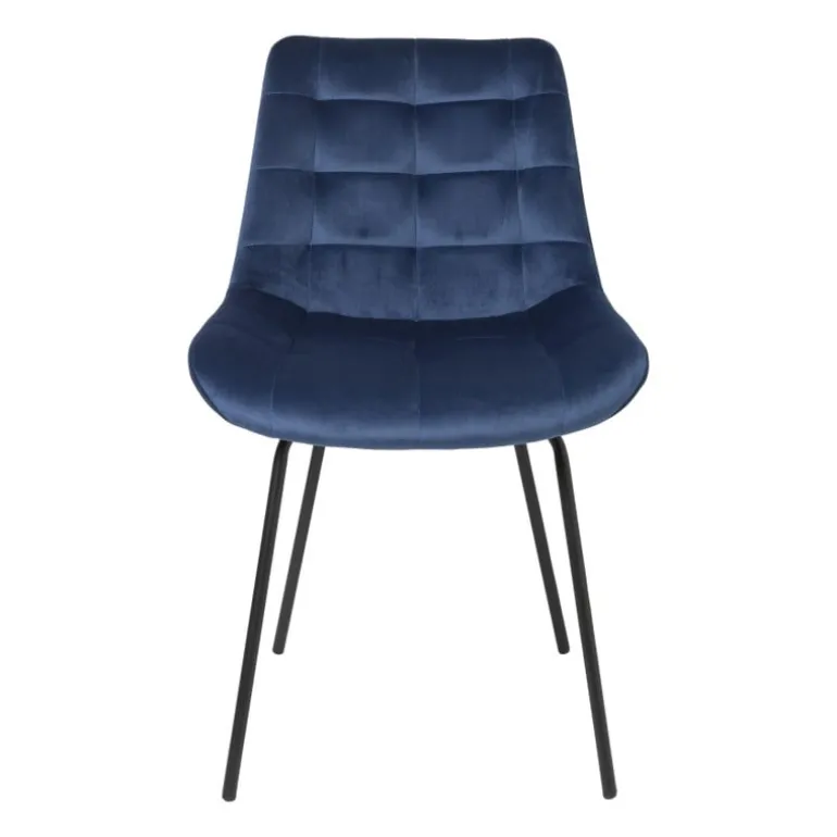 Eetkamerstoel velvet - donkerblauw - 79x50x44 cm