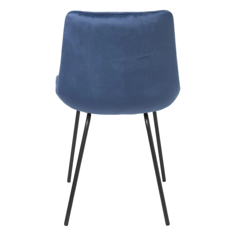 Eetkamerstoel velvet - donkerblauw - 79x50x44 cm
