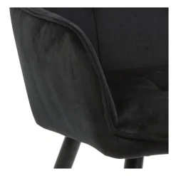 Eetkamerstoel velvet met armleuning - zwart - 87x56.5x43 cm