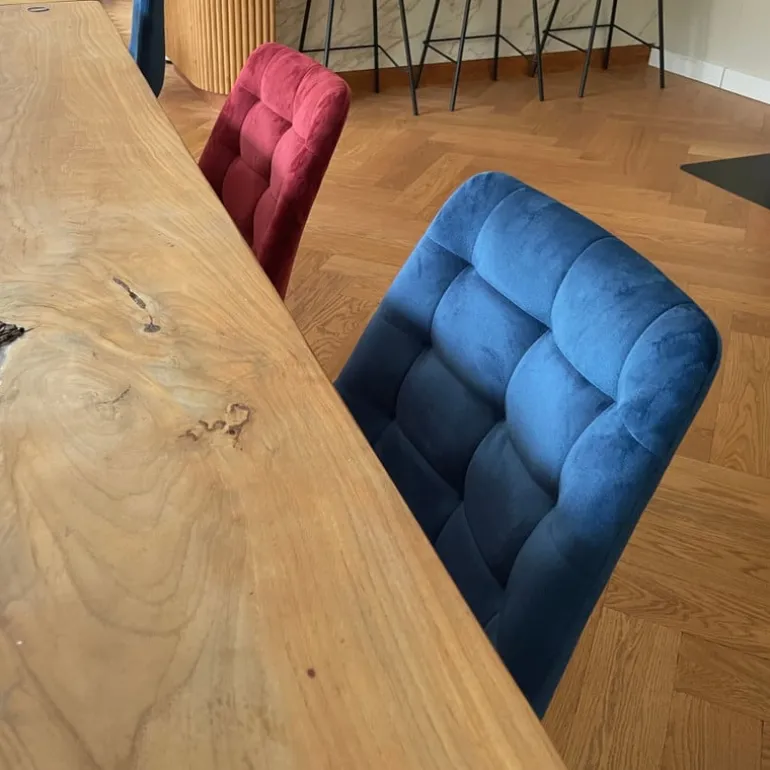 Eetkamerstoel velvet - rood - 79x50x44 cm