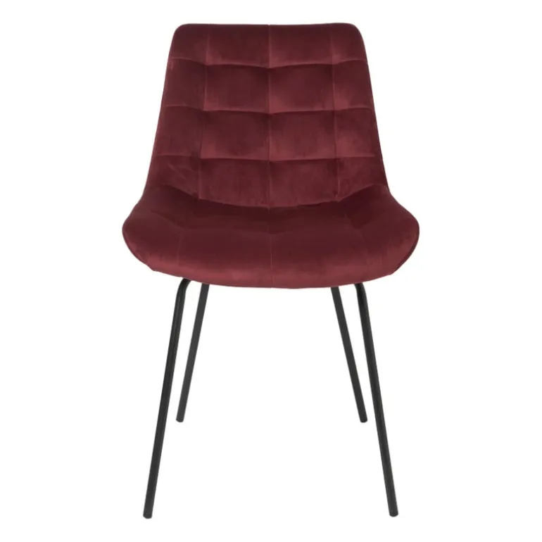 Eetkamerstoel velvet - rood - 79x50x44 cm