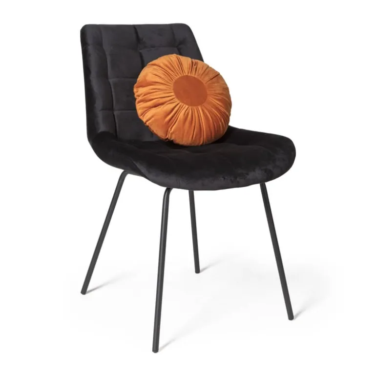 Eetkamerstoel zwart - velvet - 52x52x81 cm