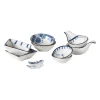 Eetstokjeshouder Mico kat - blauw/wit - 1.5x6x1.2 cm