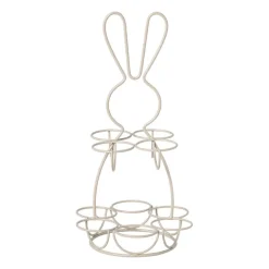 Eieren etagere haas - wit - ø17x31 cm