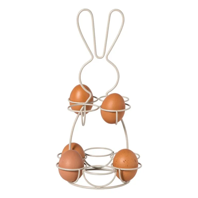 Eieren etagere haas - wit - ø17x31 cm