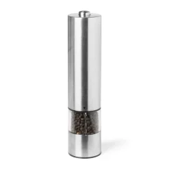 Elektrische peper/zout molen - zilverkleurig - ø5.3x22.5 cm