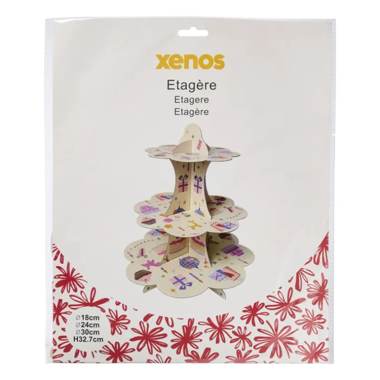 Etagère papier 3-laags - multikleur - 32 cm