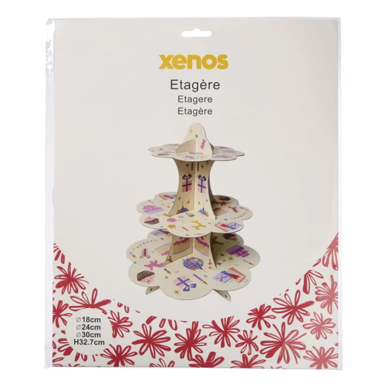 Etagère papier 3-laags - multikleur - 32 cm