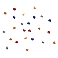 Face diamonds - oranje/rood/wit/blauw - set van 90