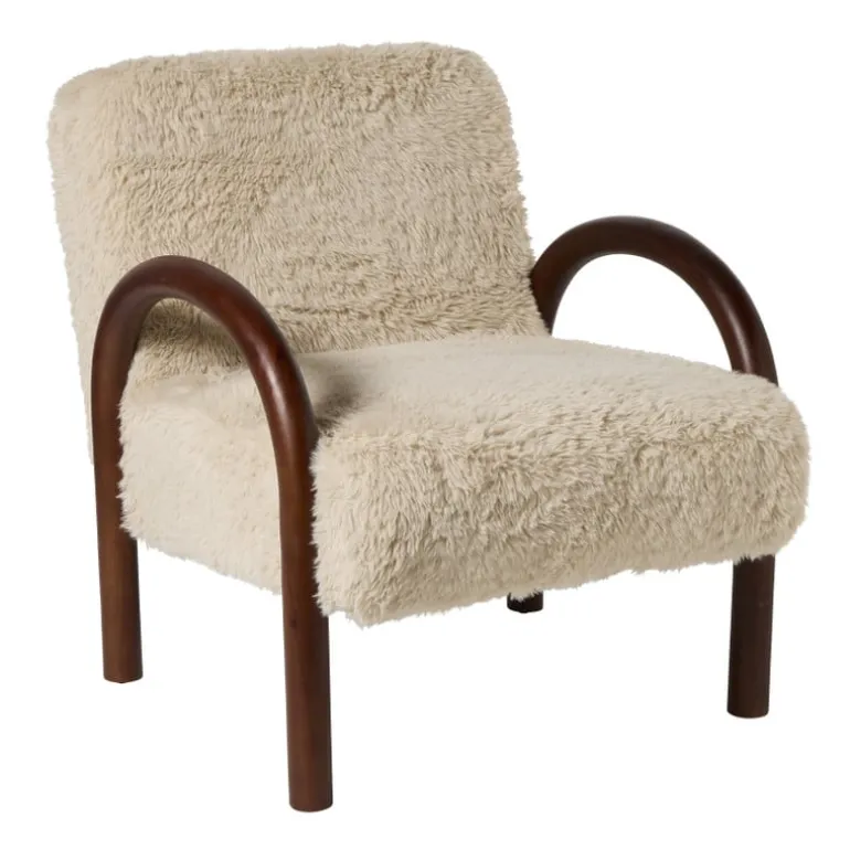 Fauteuil beatle - beige/bruin - 80x78x70 cm