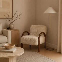 Fauteuil beatle - beige/bruin - 80x78x70 cm