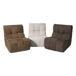 Fauteuil chenille chunk - beige - 87x72x66 cm