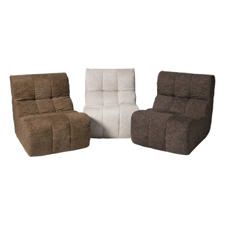 Fauteuil chenille chunk - beige - 87x72x66 cm