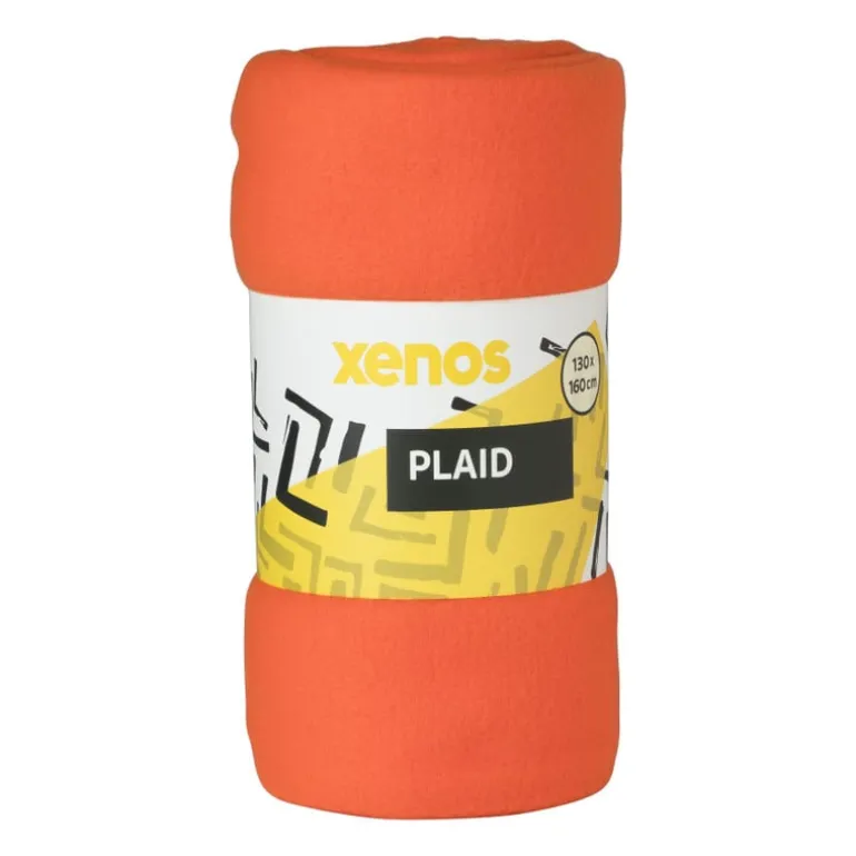 Fleece deken - oranje - 160x130 cm