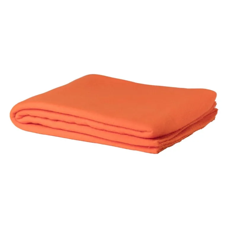 Fleece deken - oranje - 160x130 cm