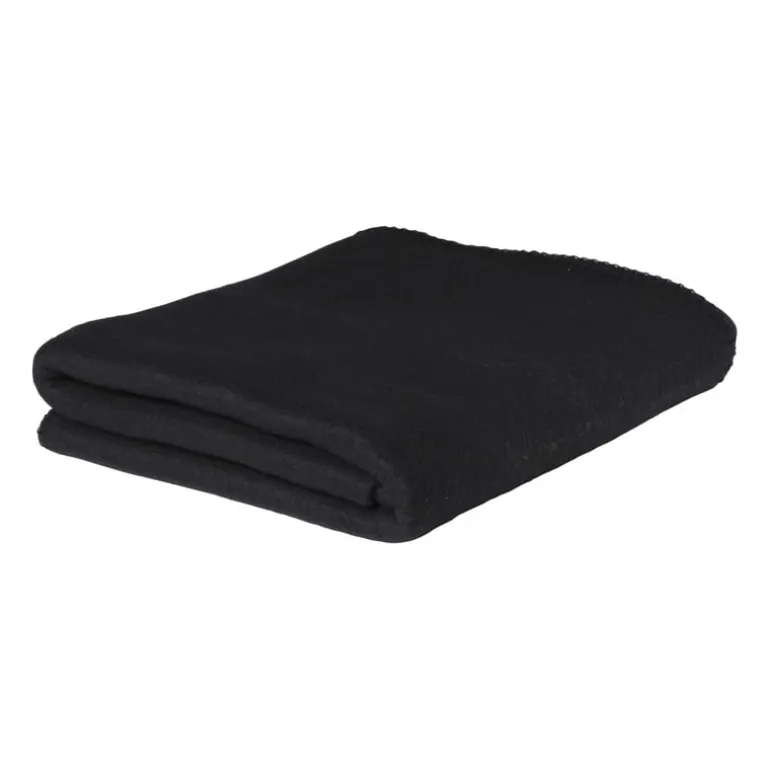 Fleece deken - zwart - 160x130 cm