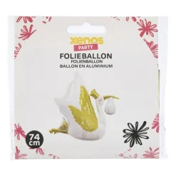 Folieballon ooienvaar XL - wit/goudkleurig - 74 cm