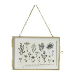 Fotokader aan ketting liggend - goudkleurig - 15x10 cm