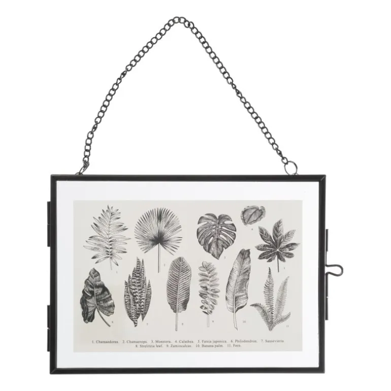 Fotokader liggend - aan kettinkje - zwart -13x18 cm