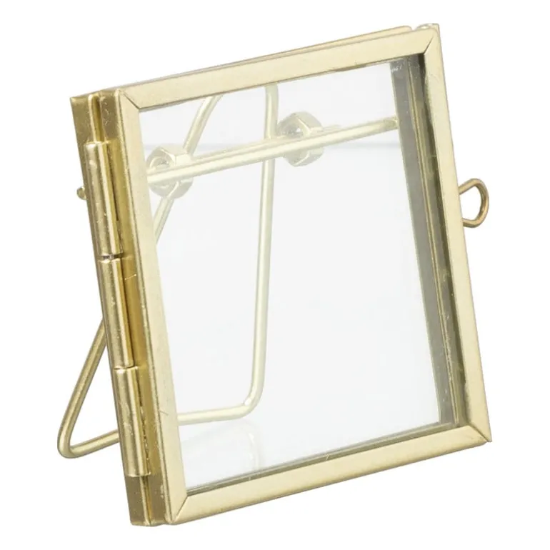 Fotokader mini - goudkleurig - 6x6 cm