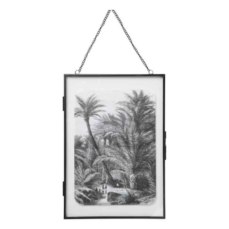Fotokader staand - aan kettinkje - zwart - 21x30 cm
