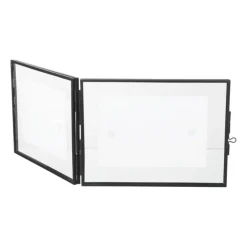 Fotokader tweeluik - zwart - 15x20x2 cm