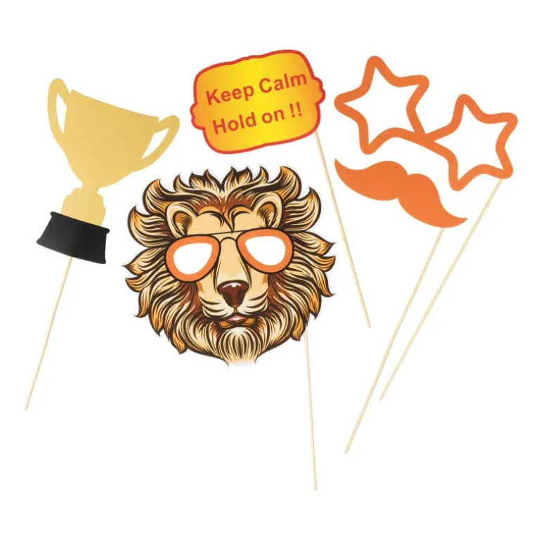 Fotoprops - oranje - set van 6