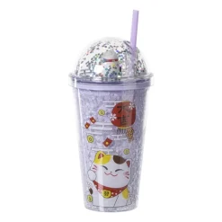 Funny beker kat - paars - 450 ml