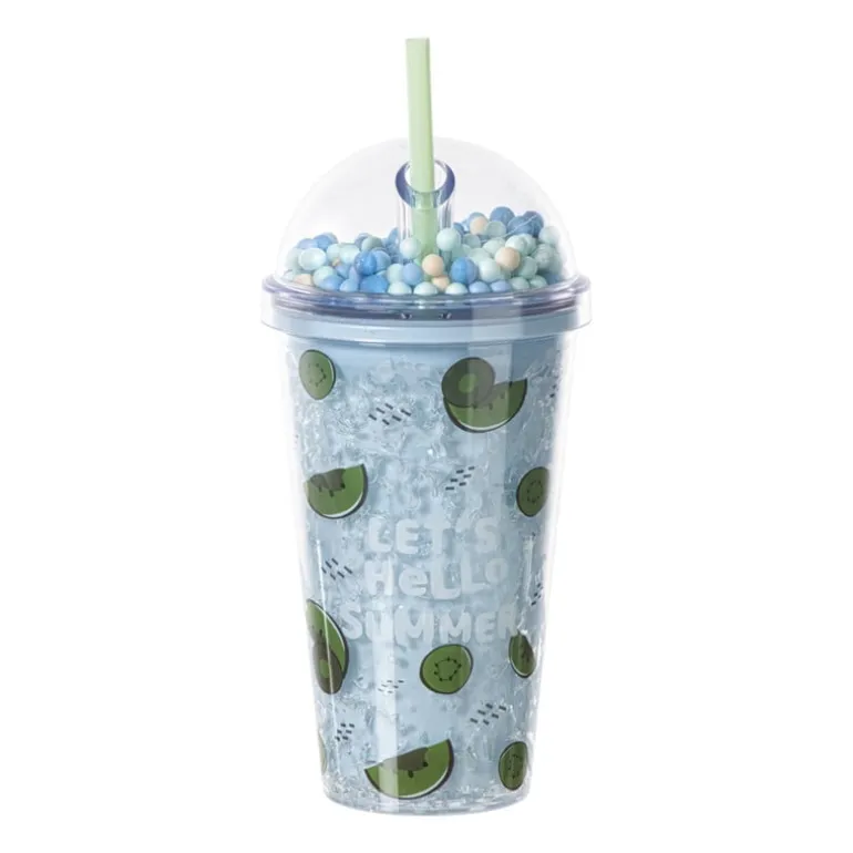 Funny beker kiwi - blauw - 450 ml