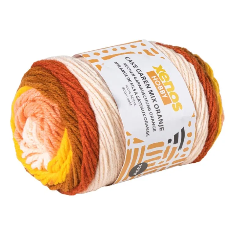 Garen cakemix - oranje - 100 gram - 160 meter