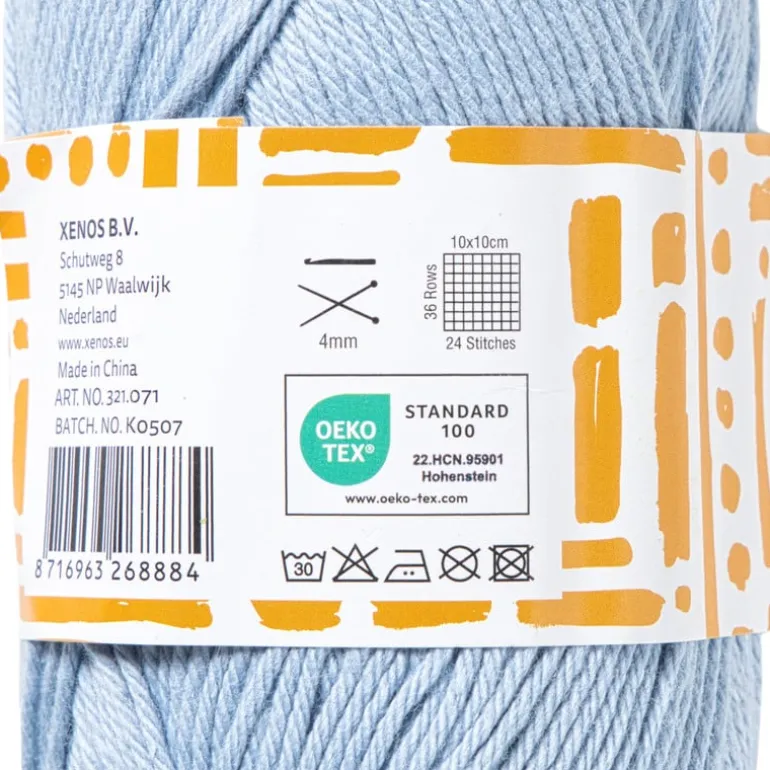 Garen katoen lichtblauw - 50 gram - 125 meter