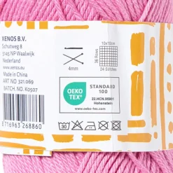 Garen katoen - roze - 50 gram - 125 meter