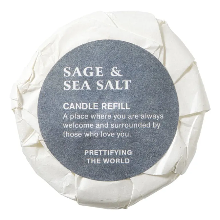 Geurkaars met refill - salie & zeezout