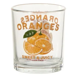 Glas met sinaasappels - transparant/oranje - 460 ml
