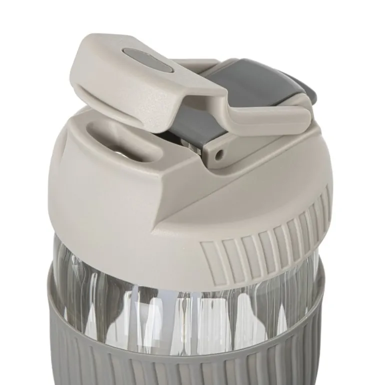 Glazen to-go beker - grijs - 350 ml