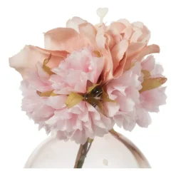 Glazen vaasje met hortensia - roze - ø10x13.5cm