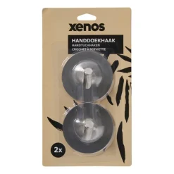 Handdoek haken zilver - ø3 cm - set van 2