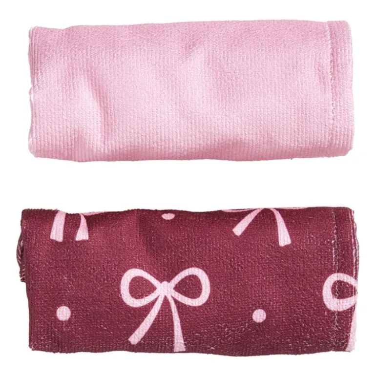 Handdoek tulband - strikjes - set van 2