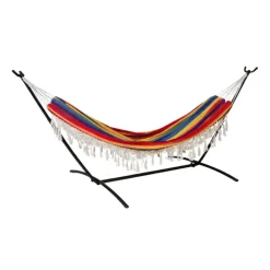 Hangmat met franjes - multikleur - 90x200 cm