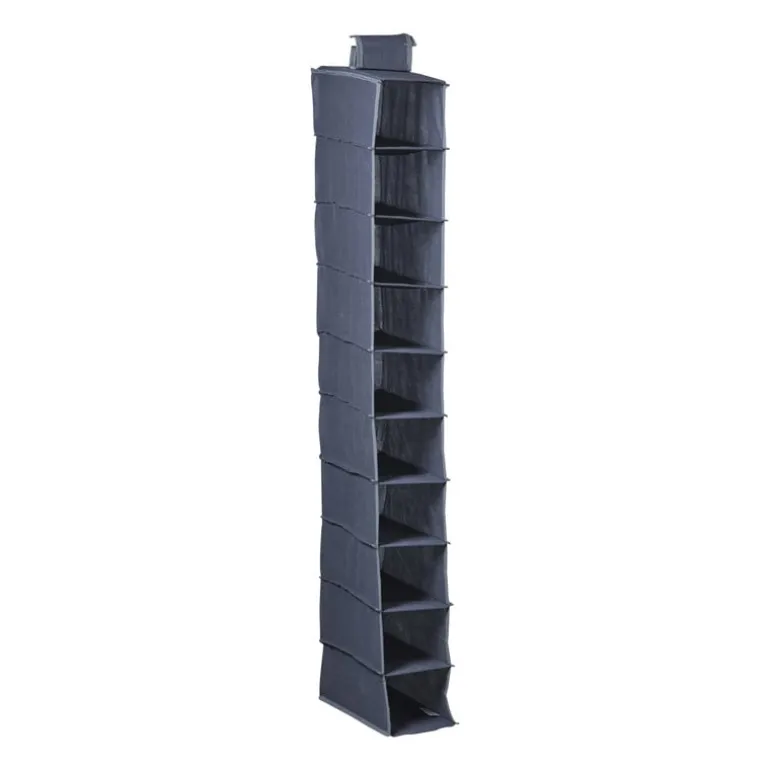Hang organiser met 10 vakken - grijs - 154x34x6 cm