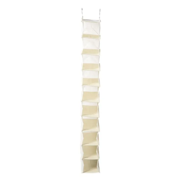Hang organiser met 10 vakken - wit - 125x15x30 cm