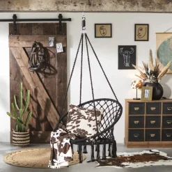Hangstoel knoet - zwart - ⌀80x100 cm