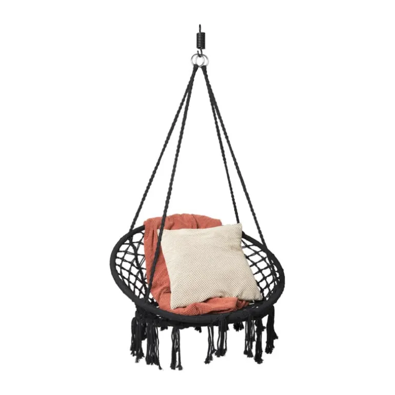 Hangstoel knoet - zwart - ⌀80x100 cm
