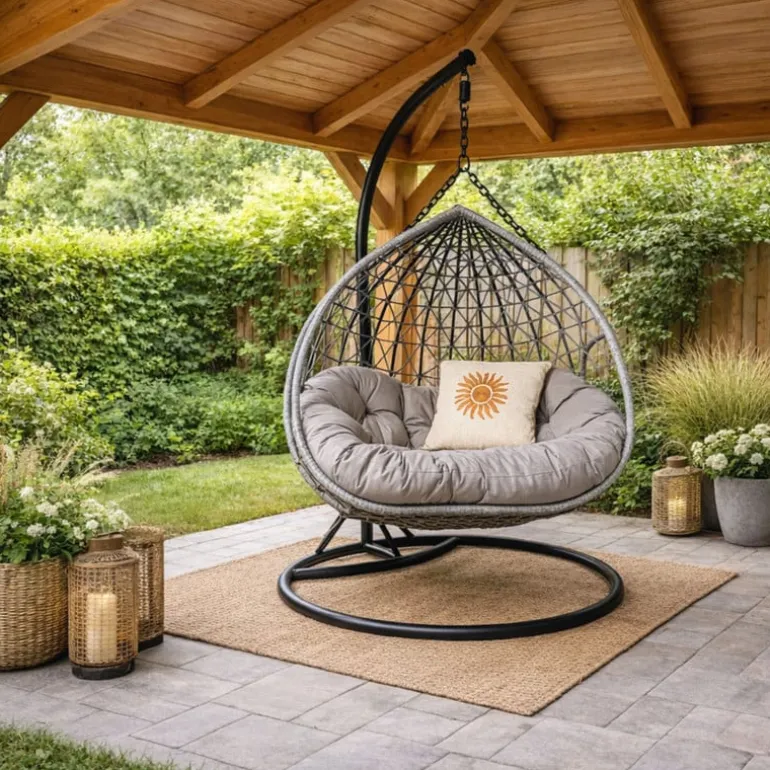 Hangstoel loveseat - grijs - ø120x200 cm
