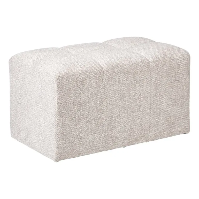 Hocker chenille - beige - 38x66x38 cm