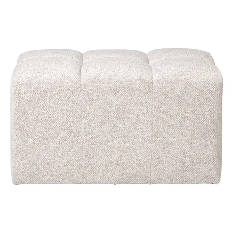 Hocker chenille - beige - 38x66x38 cm