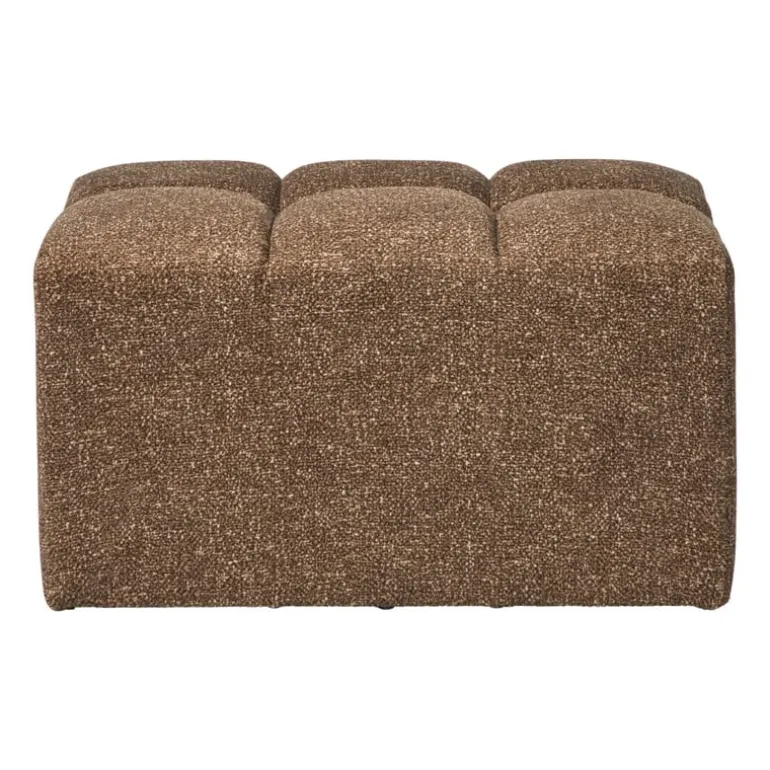 Hocker chenille - bruin - 38x66x38 cm