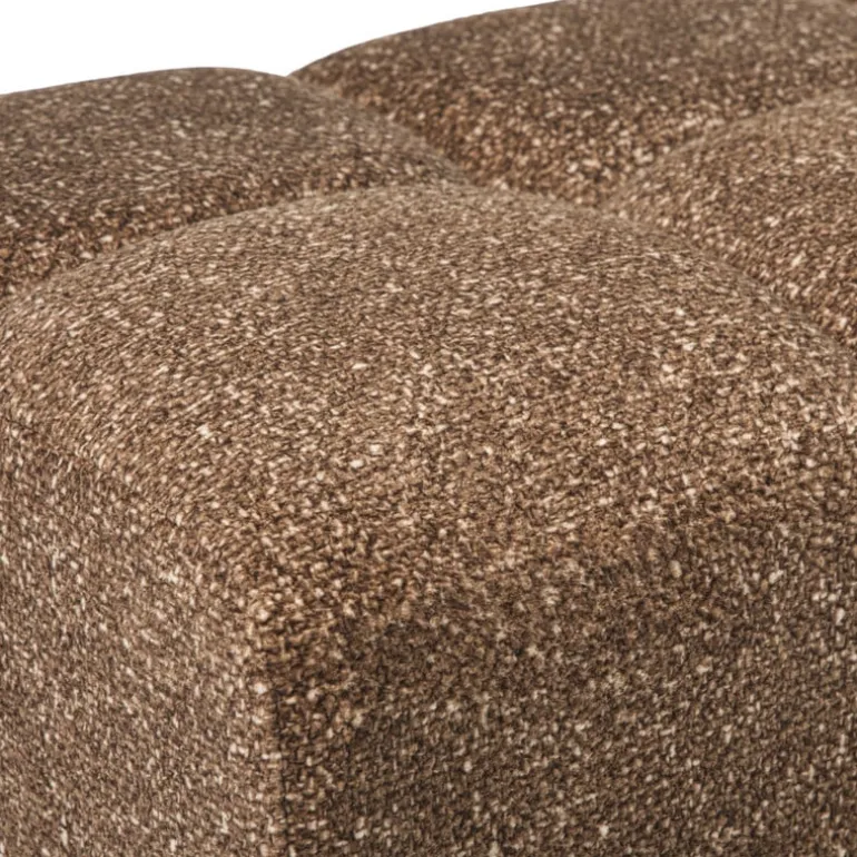 Hocker chenille - bruin - 38x66x38 cm