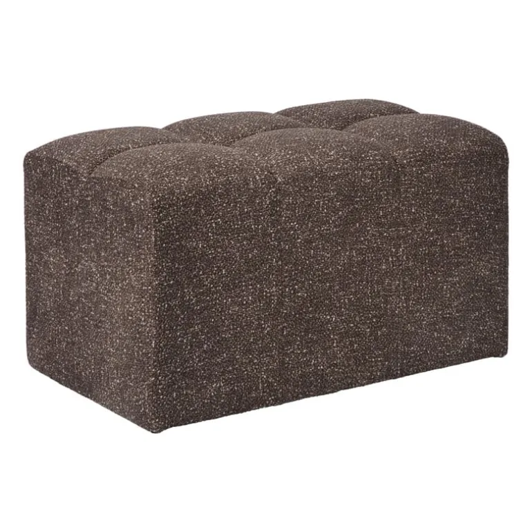 Hocker chenille - donkerbruin -38x66x38 cm