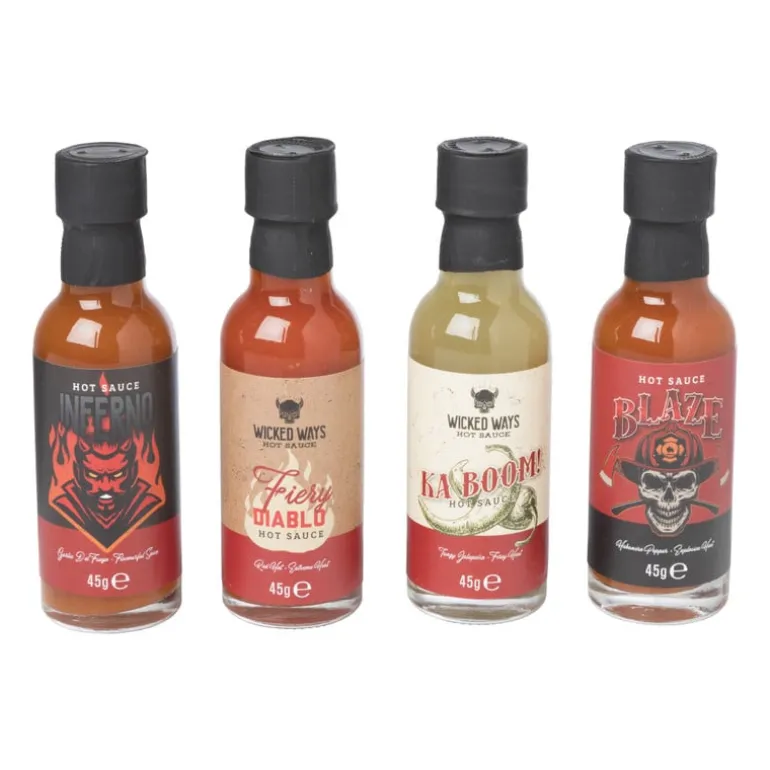 Hot sauce gift set - set van 4